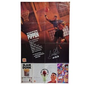 Scottie Pippen 1992 Burger King Slam Dunk Poster Vintage Advertising